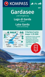 KOMPASS Wanderkarten-Set 697 Gardasee und Umgebung - Lake Garda and its surroundings - Lago di Garda e dintorni (3 Karten) 1:35.000 - 