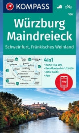 KOMPASS Wanderkarte 166 Würzburg, Maindreieck, Schweinfurt, Fränkisches Weinland 1:50.000 - 