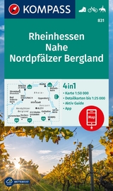 KOMPASS Wanderkarte 831 Rheinhessen, Nahe, Nordpfälzer Bergland 1:50.000 - 