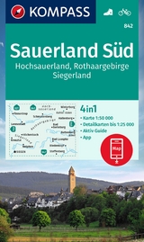 KOMPASS Wanderkarte 842 Sauerland Süd, Hochsauerland, Rothaargebirge, Siegerland 1:50.000 - 