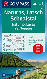 KOMPASS Wanderkarte 051 Naturns, Latsch, Schnalstal / Naturno, Laces, Val Senales 1:25.000 - 