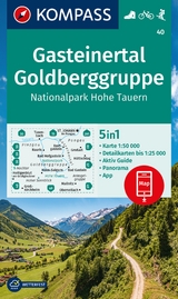 KOMPASS Wanderkarte 40 Gasteinertal, Goldberggruppe, Nationalpark Hohe Tauern 1:50.000 - 