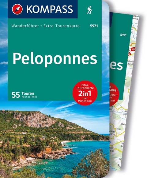 KOMPASS Wanderführer Peloponnes, 55 Touren mit Extra-Tourenkarte - Michael Will