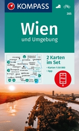 KOMPASS Wanderkarten-Set 205 Wien und Umgebung (2 Karten) 1:50.000 - 