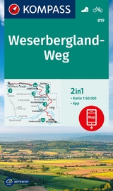 KOMPASS Wanderkarte 819 Weserbergland-Weg 1:50.000 - 