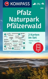 KOMPASS Wanderkarten-Set 826 Pfalz, Naturpark Pfälzerwald (2 Karten) 1:50.000 - 