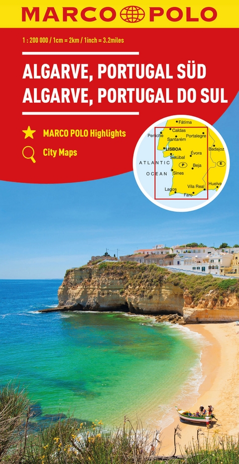 Regionalkarte Algarve, Portugal Süd 1:200.000