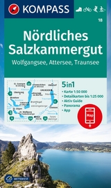 KOMPASS Wanderkarte 18 Nördliches Salzkammergut, Wolfgangsee, Attersee, Traunsee 1:50.000 - 