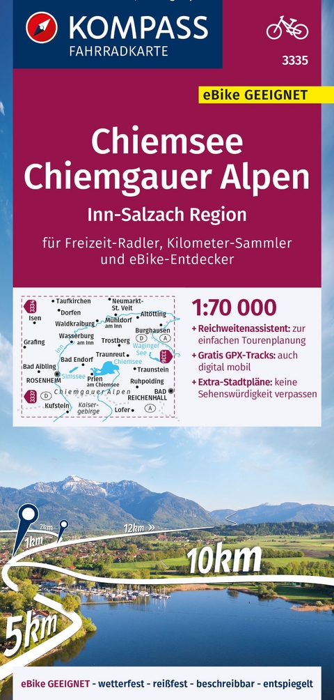 KOMPASS Fahrradkarte 3335 Chiemsee - Chiemgauer Alpen 1:70.000