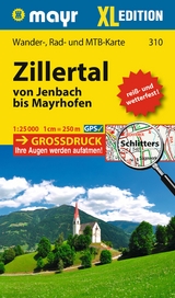 Mayr Wanderkarte Zillertal - Von Jenbach bis Mayrhofen XL 1:25.000 - 