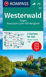 KOMPASS Wanderkarten-Set 847 Westerwald, Siegen, Naturpark Lahn-Dill-Bergland (2 Karten) 1:50.000
