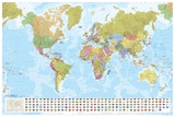 MARCO POLO Weltkarte - Staaten der Erde mit Flaggen 1:35 Mio., plano in Hülse - 