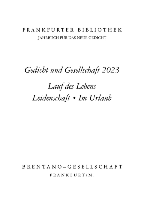 Frankfurter Bibliothek 2023 - Klaus-F. Schmidt-Mâcon †