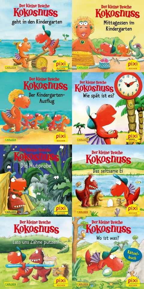 Pixi-8er-Set 288: Der kleine Drache Kokosnuss und seine Freunde (8x1 Exemplar) -  diverse