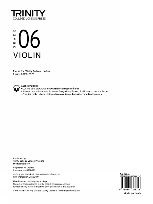 Trinity College London Violin Exam Pieces From 2020: Grade 6 (part only) - Trinity College London