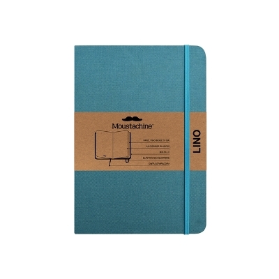 Moustachine Classic Linen Hardcover Ocean Water Blue Blank Medium