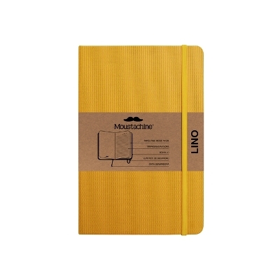 Moustachine Classic Linen Hardcover Sunflower Yellow Lined Pocket