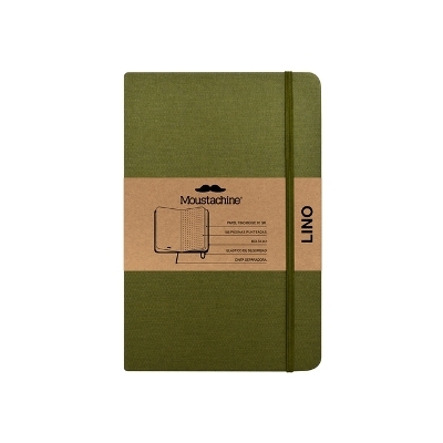 Moustachine Classic Linen Pocket Military Green Dotted Hardcover