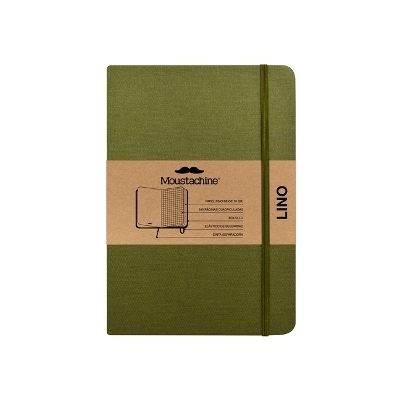 Moustachine Classic Linen Medium Military Green Squared Hardcover