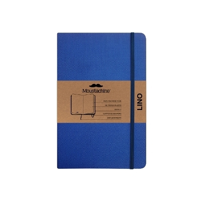 Moustachine Classic Linen Hardcover Indigo Blue Blank Pocket