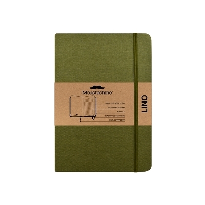 Moustachine Classic Linen Hardcover Military Green Lined Large