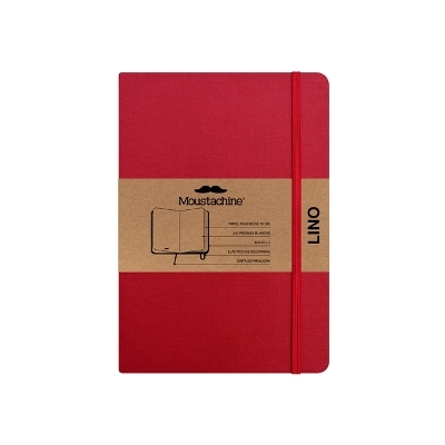 Moustachine Classic Linen Hardcover Classic Red Plain Medium