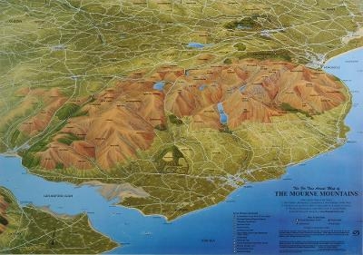 The Fir Tree Aerial Map of The Mourne Mountains: Flat Version - Richard Chandler