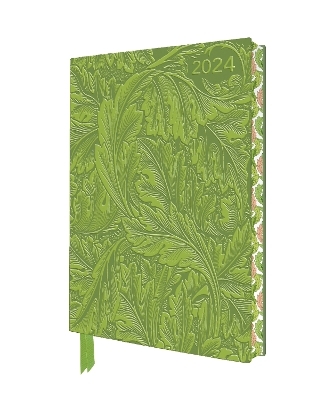 William Morris: Acanthus 2024 Artisan Art Vegan Leather Diary - Page to View with Notes - 