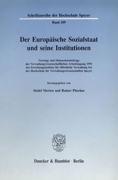 Der Europäische Sozialstaat und seine Institutionen. - 
