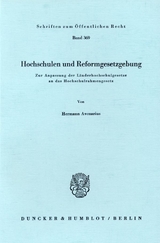 Hochschulen und Reformgesetzgebung. - Hermann Avenarius