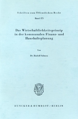 Das Wirtschaftlichkeitsprinzip in der kommunalen Finanz- und Haushaltsplanung. - Rudolf Salmen