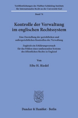Kontrolle der Verwaltung im englischen Rechtssystem. - Eibe H. Riedel