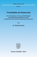 Verschulden im Steuerrecht. - Werner Barwitz