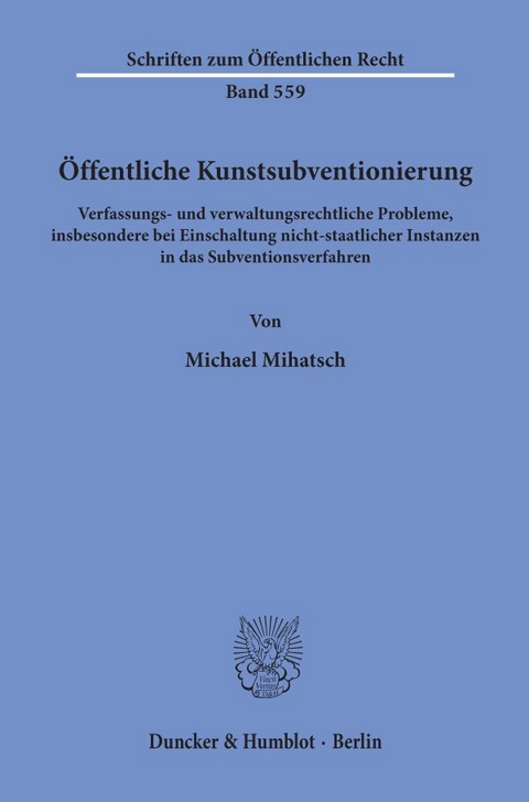 Öffentliche Kunstsubventionierung. - Michael Mihatsch