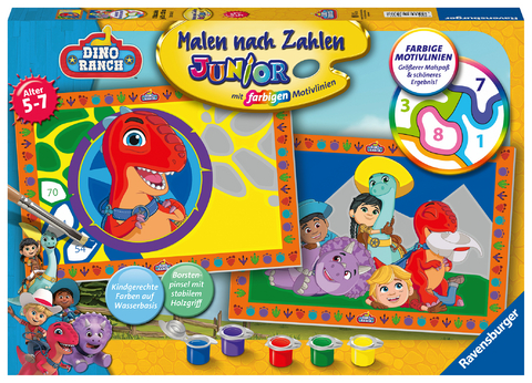 Ravensburger Malen nach Zahlen 23537 - Dino Ranch - Kinder 5 - 7 Jahre