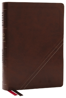 NKJV, Word Study Reference Bible, Leathersoft, Brown, Red Letter, Thumb Indexed, Comfort Print -  Thomas Nelson