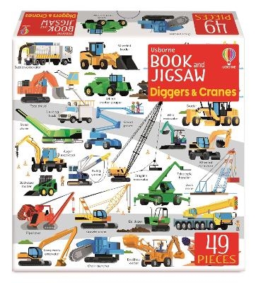 Usborne Book and Jigsaw Diggers and Cranes - Sam Smith