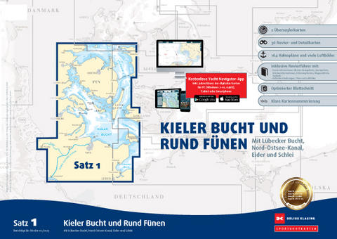 Sportbootkarten Satz 1: Kieler Bucht und Rund Fünen (Ausgabe 2023)