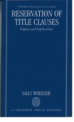 Reservation of Title Clauses - Sally Wheeler