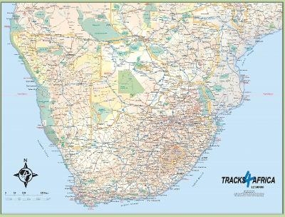 Southern Africa Wall Map - Tracks4Africa Tracks4Africa