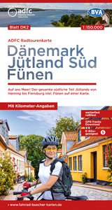 ADFC-Radtourenkarte DK2 Dänemark/Jütland Süd/ Fünen 1:150.000, reiß- und wetterfest, E-Bike geeignet, GPS-Tracks Download, mit Bett+Bike Symbolen, mit Kilometer-Angaben - 