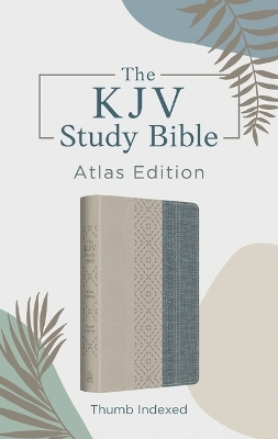 The KJV Study Bible: Atlas Edition, Thumb Indexed [Taupe & Denim Crosshatch] - Christopher D Hudson