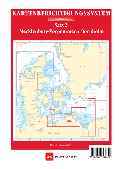 Berichtigung Sportbootkarten Satz 2: Mecklenburg-Vorpommern - Bornholm (Ausgabe 2023)