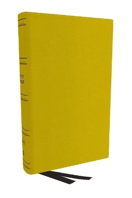 NKJV Holy Bible, Personal Size Large Print Reference Bible, Yellow, Genuine Leather, 43,000 Cross References, Red Letter, Thumb Indexed, Comfort Print: New King James Version -  Thomas Nelson