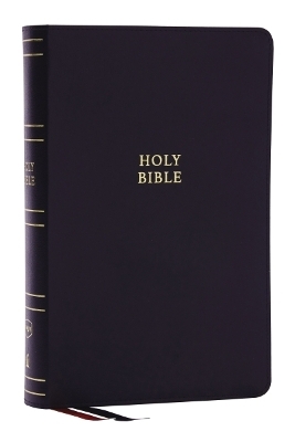 NKJV, Single-Column Reference Bible, Verse-by-verse, Black Bonded Leather, Red Letter, Comfort Print - Thomas Nelson
