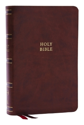 NKJV, Single-Column Reference Bible, Verse-by-verse, Brown Leathersoft, Red Letter, Comfort Print (Thumb Indexed) - Thomas Nelson
