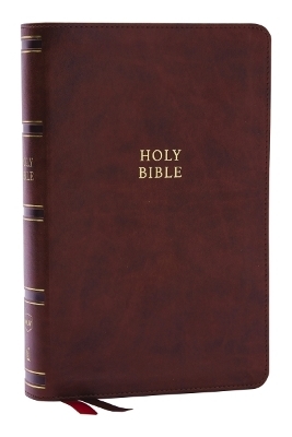 NKJV, Single-Column Reference Bible, Verse-by-verse, Brown Leathersoft, Red Letter, Comfort Print - Thomas Nelson