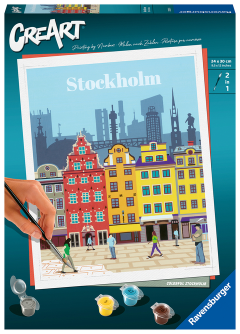 Ravensburger CreArt - Malen nach Zahlen 23520 - Farbenfrohes Stockholm - ab 12 Jahren