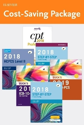 Step-By-Step Medical Coding 2018 Edition - Text, Workbook, 2019 ICD-10-CM for Hospitals Edition, 2019 ICD-10-PCs Edition, 2018 HCPCS Professional Edition and AMA 2018 CPT Professional Edition Package - Carol J Buck