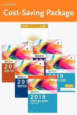 Step-By-Step Medical Coding 2019 Edition - Text, Workbook, 2019 ICD-10-CM for Hospitals Edition, 2019 ICD-10-PCs Edition, 2019 HCPCS Professional Edition and AMA 2019 CPT Professional Edition Package - Carol J Buck